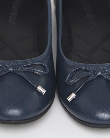 Vine Classic Toe Cap Leather Ballerina Shoes - Wide Fit (E)