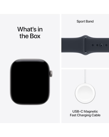 Apple Watch Series 12 GPS 46mm - Space Grey Aluminium/Navy Blue Sport Band - M/L