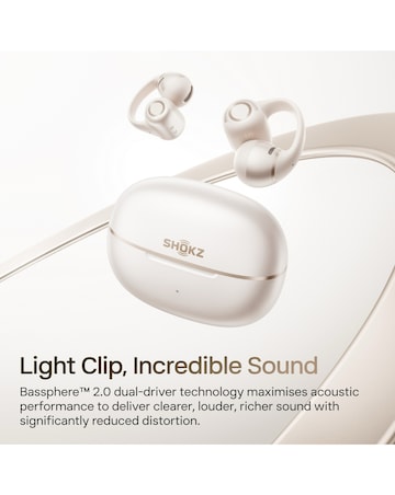 Shokz OpenDots 2 Clip-On Open-Ear True Wireless Earbuds - White