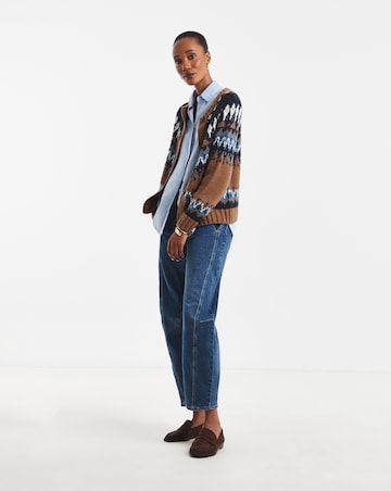 Fair Isle Crew Neck Cardigan