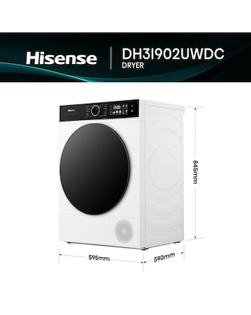 Hisense 3i 9kg KitchenFit Heat Pump Dryer White