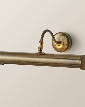 ValueLights Gemini Twin Picture Wall Light Antique Brass