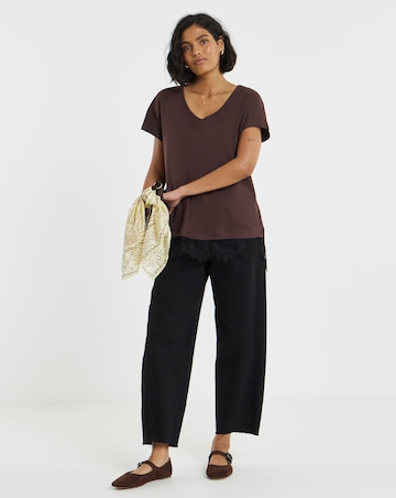 Simply Be Black And Brown Lace 2 in 1 T-Shirt