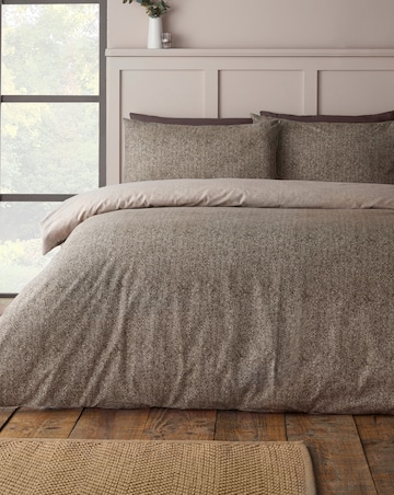 Catherine Lansfield Brushed Herringbone Duvet Cover Set