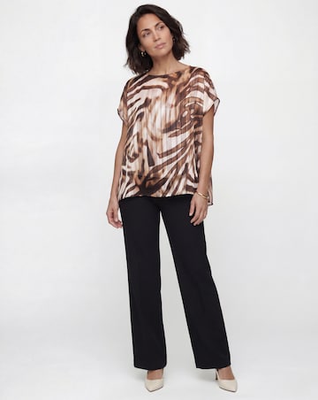 Joanna Hope Animal Print Asymmetric Blouse