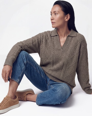 Grey Marl Longline Cable Jumper