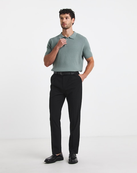 Regular Fit Pleat Stretch Formal Trouser