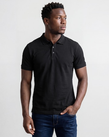 Pure Cotton Pique Polo- Black