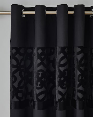 Catherine Lansfield Lattice Cut Velvet Curtains