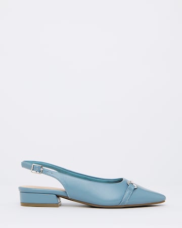 Sylvia Flat Slingback Shoes With Trim Detail - Wide Fit (E)