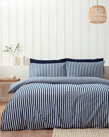 Catherine Lansfield Brushed Stripe Duvet Cover Set