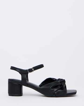 Tamika Volume Twist Flexible Sole Block Heel Sandals - Wide Fit (E)