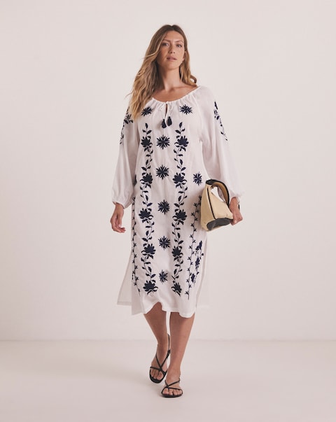 Joanna Hope Embroidered Beach Dress