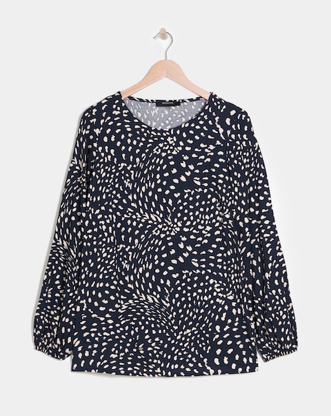 Crew Neck Balloon Sleeve Top