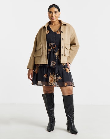Simply Be Black Floral Skater Dress