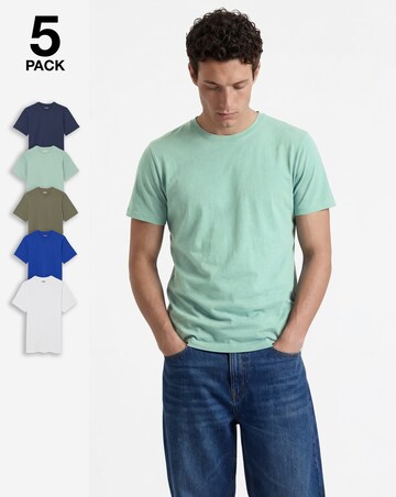 5 Pack Crew Neck T-Shirts Long - Multi