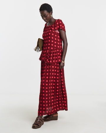 Stripe Crinkle Peplum Top