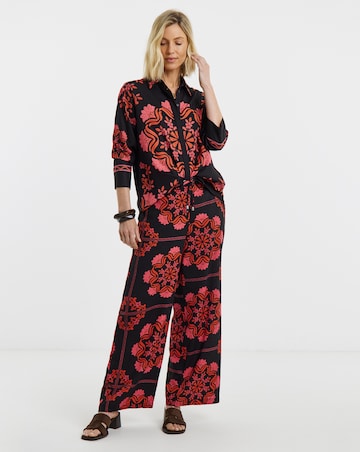 Black Paisley Placement Print Shirt