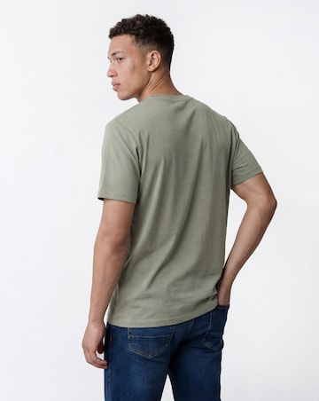 Pure Cotton Crew Neck T-Shirt Long Length-Olive