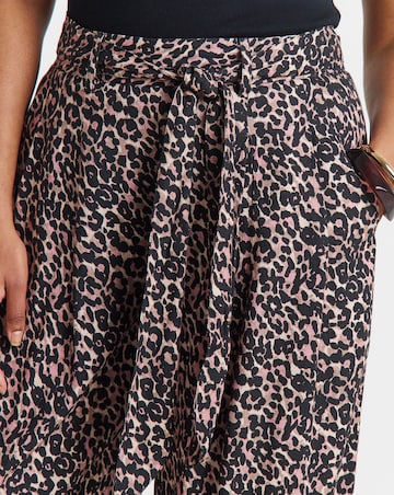 Simply Be Leopard Linen Mix Palazzo Trouser Co-ord