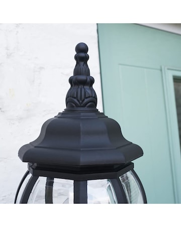 ValueLights Windsor Black Outdoor Security Lantern Wall Light - Bulb Included