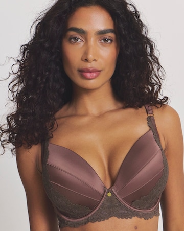 Pretty Secrets Satin And Lace Padded Full Cup Bra
