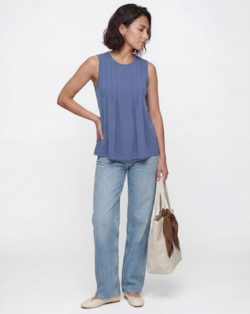 Pintuck Detail Sleeveless Top