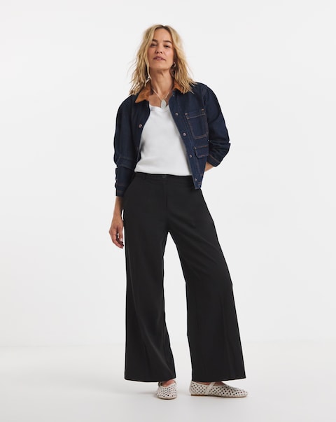 Tailored Wide Leg Trousers with stretch