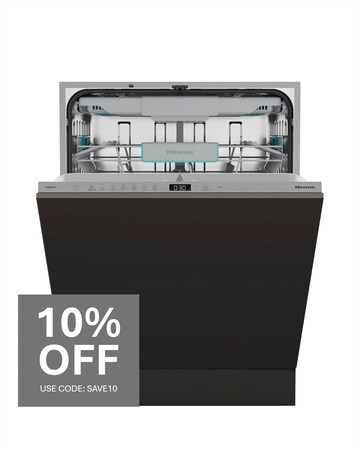 Hisense HV16CUK Fully Integrated Full Size Dishwasher 16 Place Settings Black