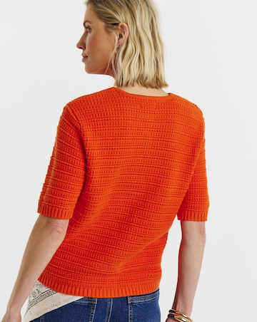 Stitch Detail Short Sleeve Cardigan