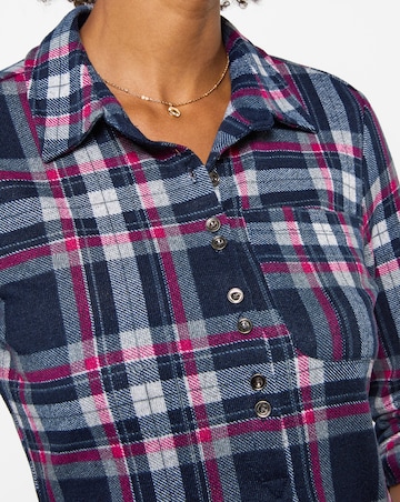 Joe Browns Collared Checked Print Jersey Tunic Top