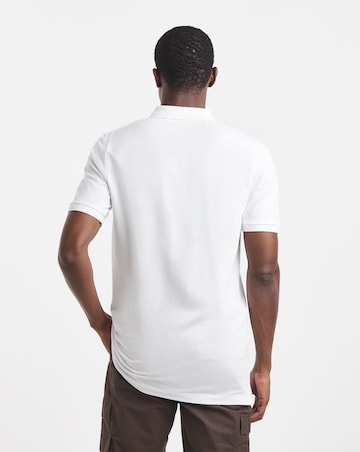 Pure Cotton White Pique Polo Extra Long Length- White