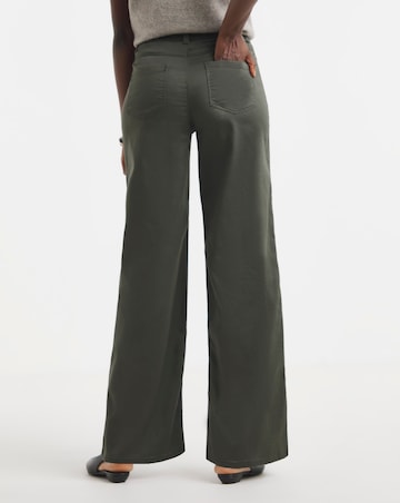 Khaki Wide Leg Jegging