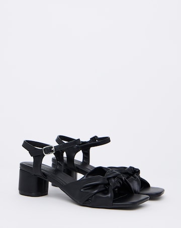 Tamika Volume Twist Flexible Sole Block Heel Sandals - Wide Fit (E)