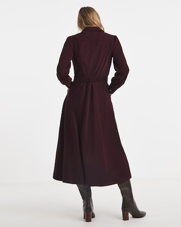 Burgundy Cord Long Sleeve Dress