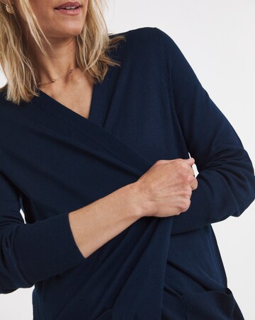 Navy Longline Edge To Edge Cardigan