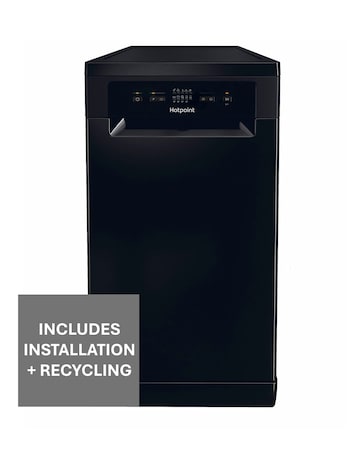 Hotpoint HP2FE10CS90BUK Slimline Dishwasher 10 Place Settings Black + Install