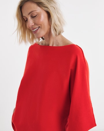 Slash Neck Kimono Sleeve Jumper