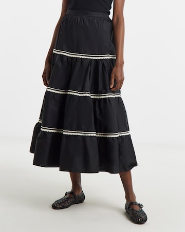 Black Tiered Maxi Skirt
