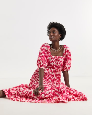 Pure Cotton Bow Back Tier Maxi Dress