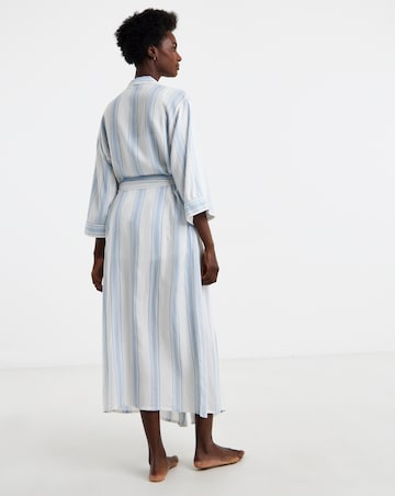 Stripe Linen Midi Dressing Gown