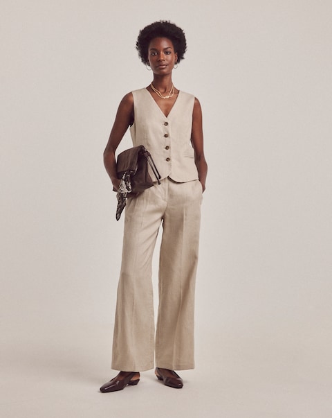 Anthology Pure Linen Wide Leg Trousers
