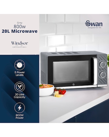Swan Windsor Microwave Grey