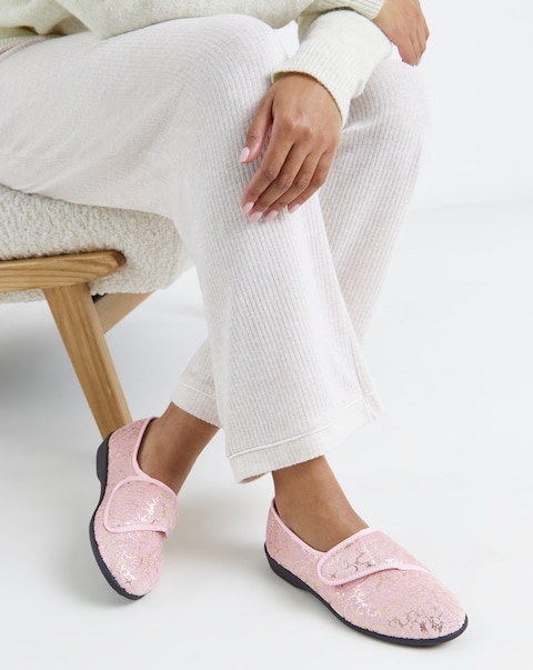 Topaz Touch & Close Full Slipper - Wide Fit (E)
