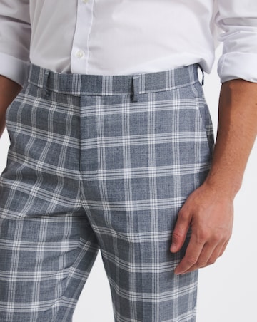 Light Grey Check Regular Fit Suit Trouser