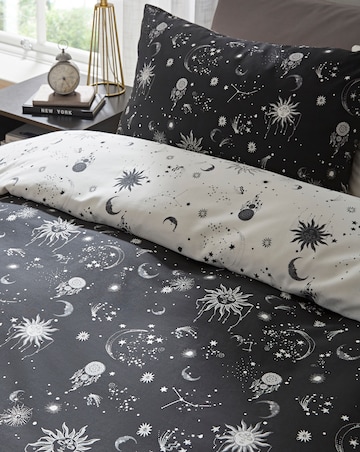 Moon and Stars Reversible Cotton Blend Duvet Cover Set