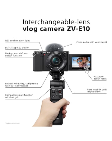 Sony Alpha ZV-E10 | APS-C Mirrorless Interchangeable-Lens Vlog Camera Body Only