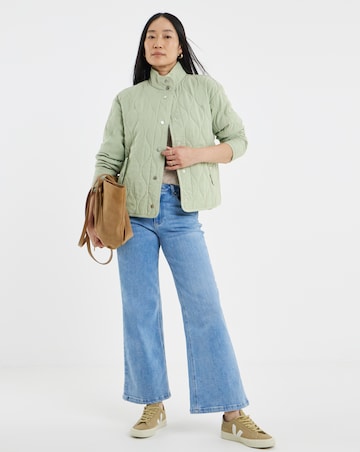 Sage Washed Quilted Short Jacket