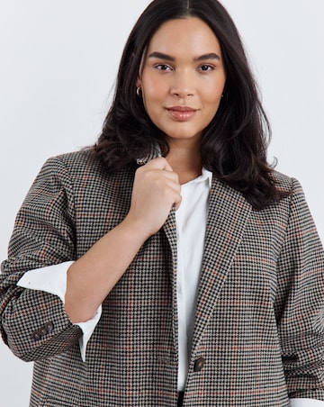 Simply Be Check Print Relaxed Blazer Coat