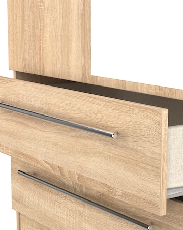 Osprey Ready Assembled 2 Door 2 Drawer Mirrored Wardrobe - Kids